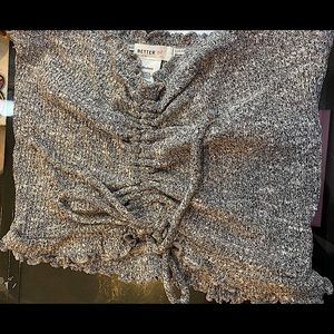 Women’s grey ruffle cropped tube top